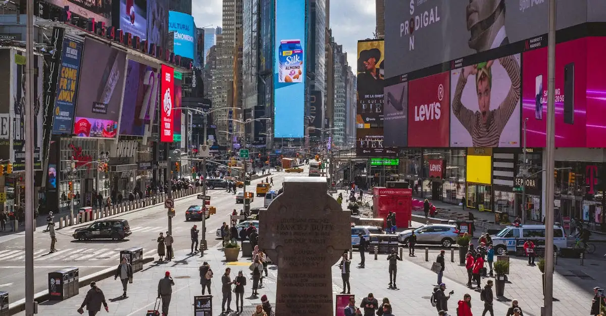 Qual è la città famosa per la piazza Times Square?